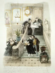 Illustration aus Visitation of a London Exquisite to his Maiden Aunts in the Country, veröffentlicht 1859 (siehe auch 193200, 203630-31)